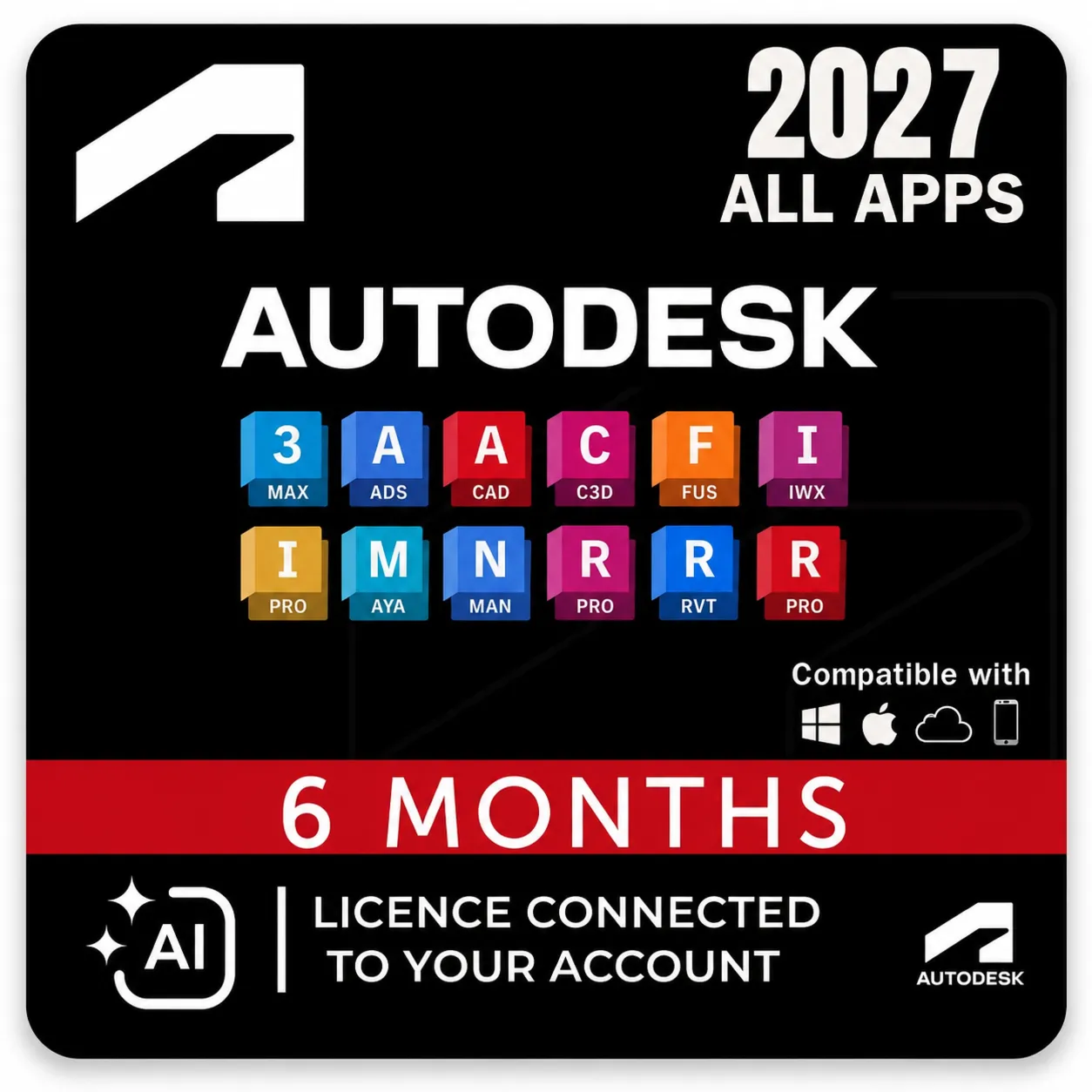 Autodesk All Apps 2024-2027 Активация на 6 месяцев Edu