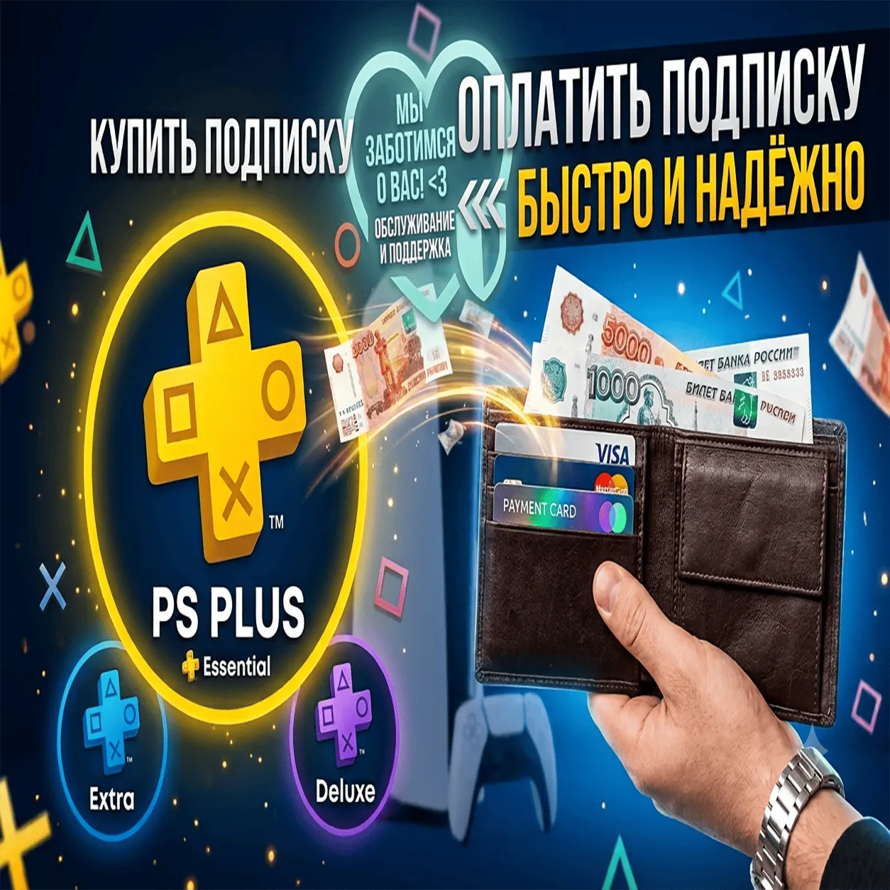 Активация PSN Playstation Network Подписки Списание вашего баланса на подписку