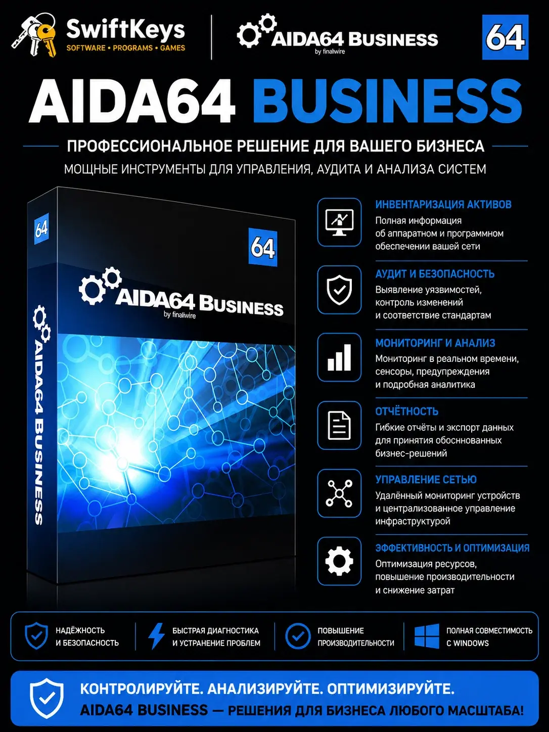 AIDA64 Business Edition 8.20 / Ключ активации / Бессрочная лицензия