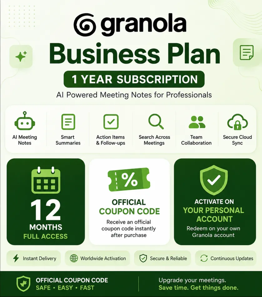 Granola AI Business | Подписка на 1 год для вашего личного аккаунта