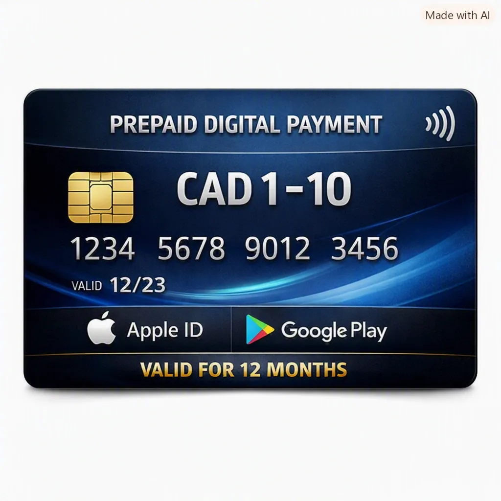 🇺 🇸 США Виртуальная карта– Баланс CAD 1–10 | Apple ID и Google Play | 12 Месяц