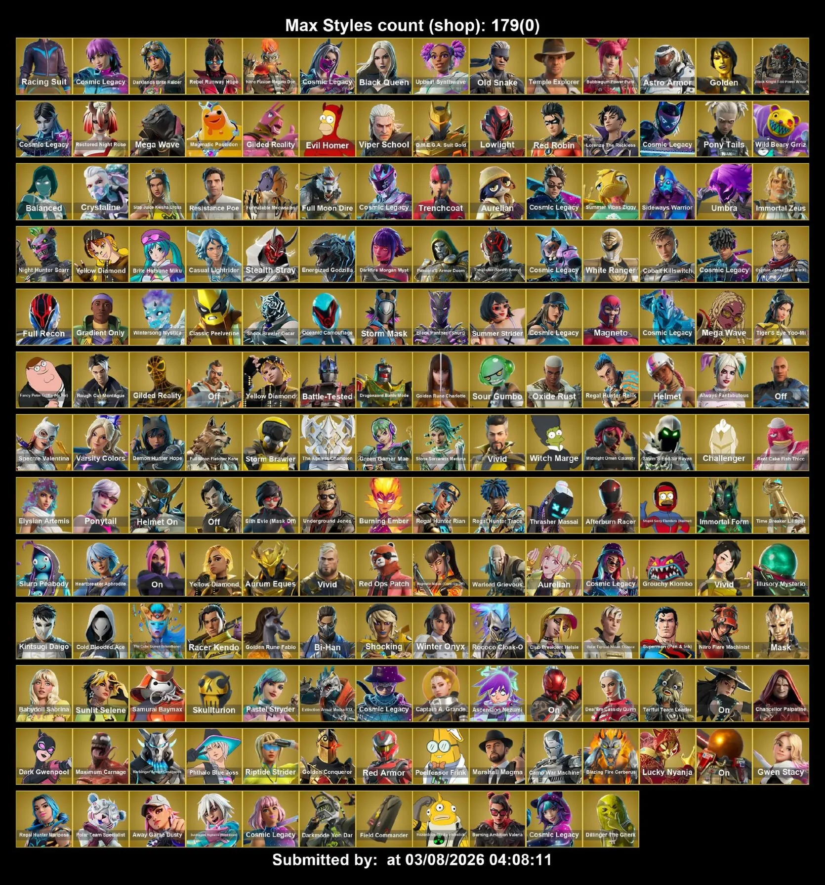 Мгновенный доступ • FN (все платформы) • 377 skins • 2450 VB • Полный доступ