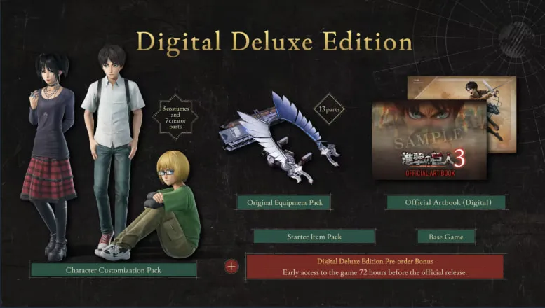Attack on Titan 3 Digital Deluxe Edition с бонусами предзаказа steam Россия\Мир - irongamers.ru