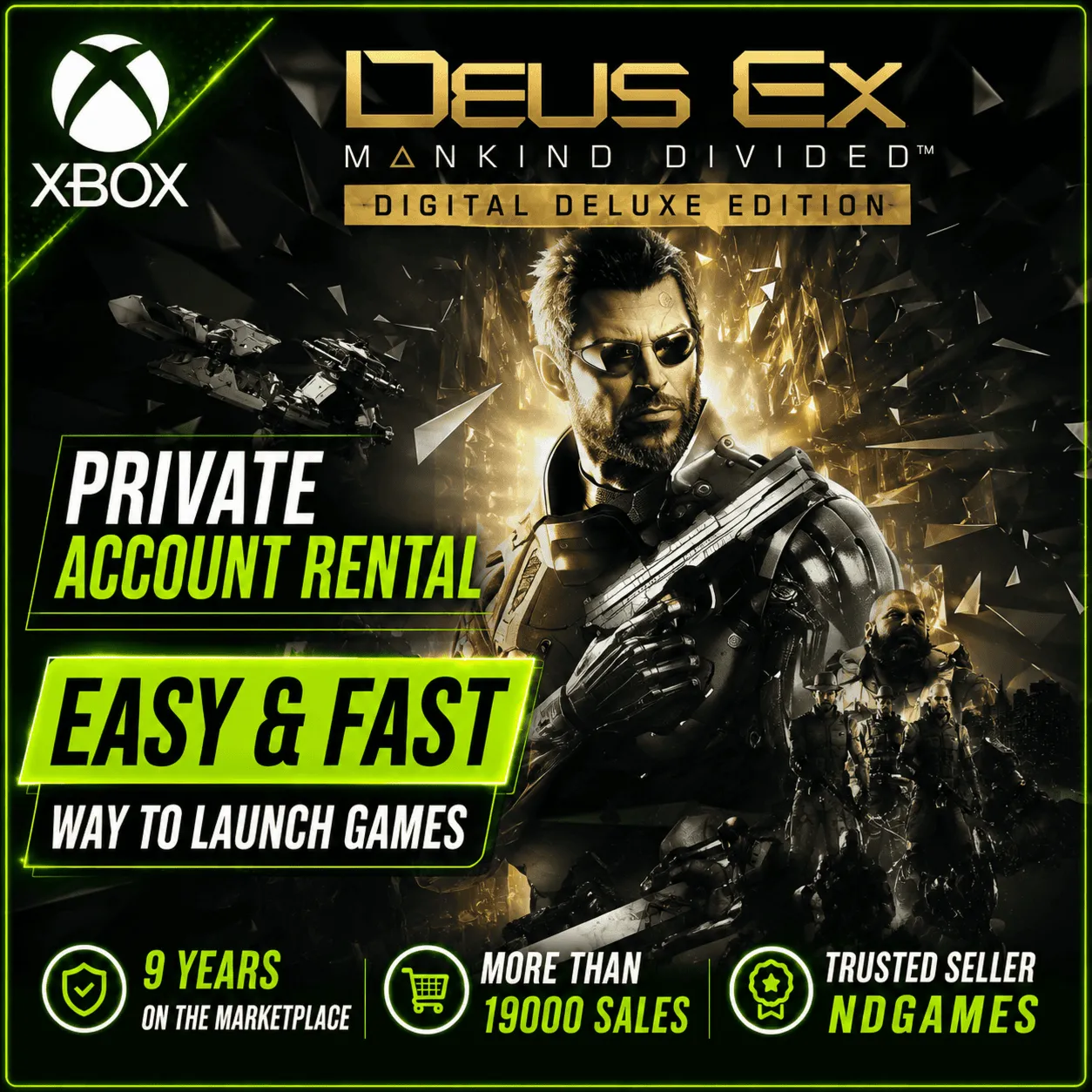 АРЕНДА Deus Ex: Mankind Divided - Digital Deluxe Edition [Xbox One & Series] Личный