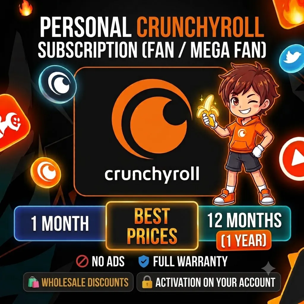 Crunchyroll (Fan / Mega Fan) 1-12 мес 🔴 На ваш аккаунт | Гарантия