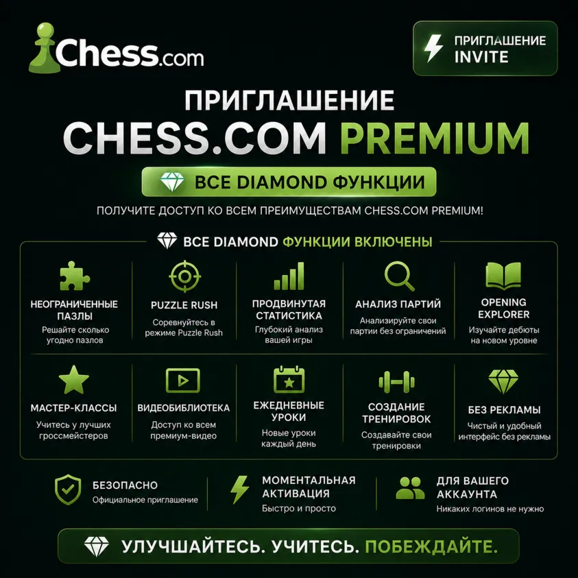 ♟ ️ Chess.com Diamond | 1M - На ваш аккаунт | Все Premium-функции | Гарантия
