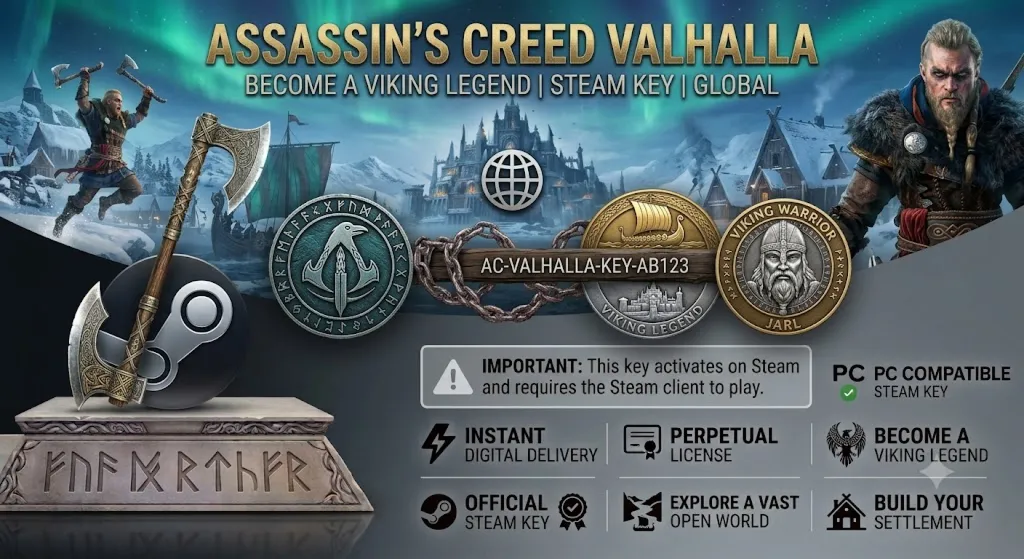 🪓 Assassin’s Creed Valhalla Steam КЛЮЧ ✅ GLOBAL | Станьте легендой викингов