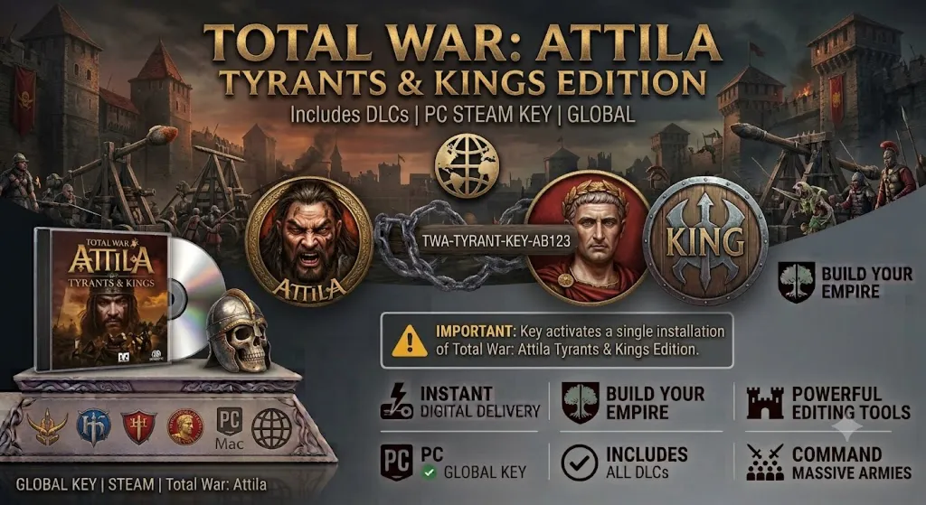 ⚔ ️ Total War: Attila Tyrants & Kings Edition Steam КЛЮЧ ✅ GLOBAL | +2 DLC