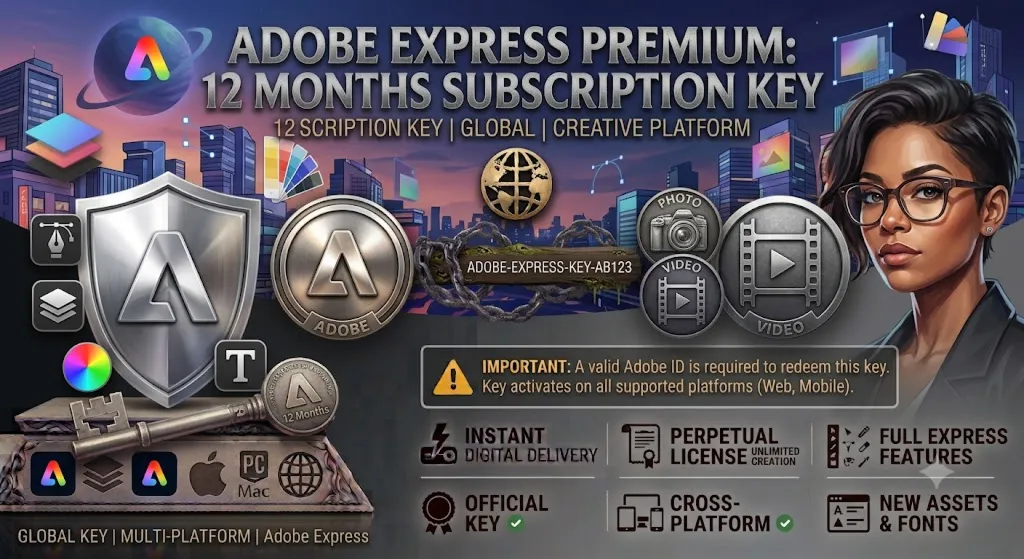 Adobe Express Premium – 12 месяцев подписки (ключ)