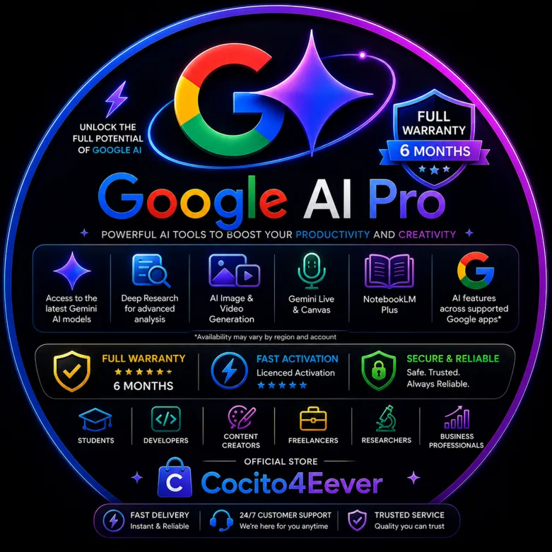 Google AI Pro  месяцев – полный премиум-доступ | Быстрая доставка ⭐