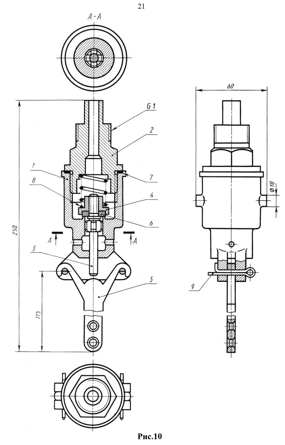 Клапан выпускной - спецификация в программе AutoCAD