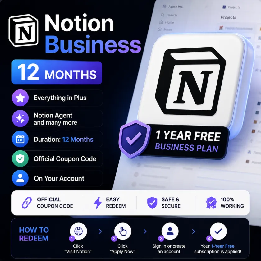 Notion Business 12 мес. | Ссылка | Без карты | Без входа