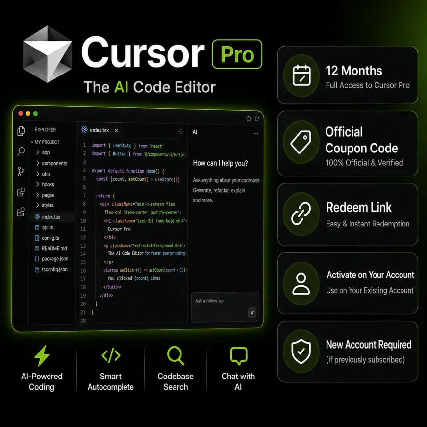 Cursor Pro на 12 месяцев | Ссылка для активации | На ваш аккаунт