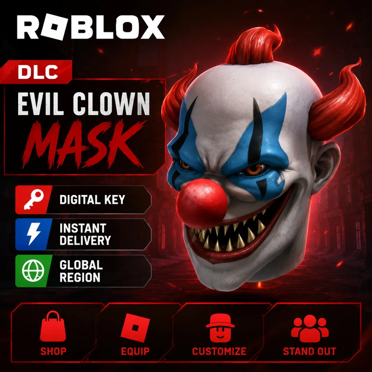 Evil Clown Mask Roblox Ключ