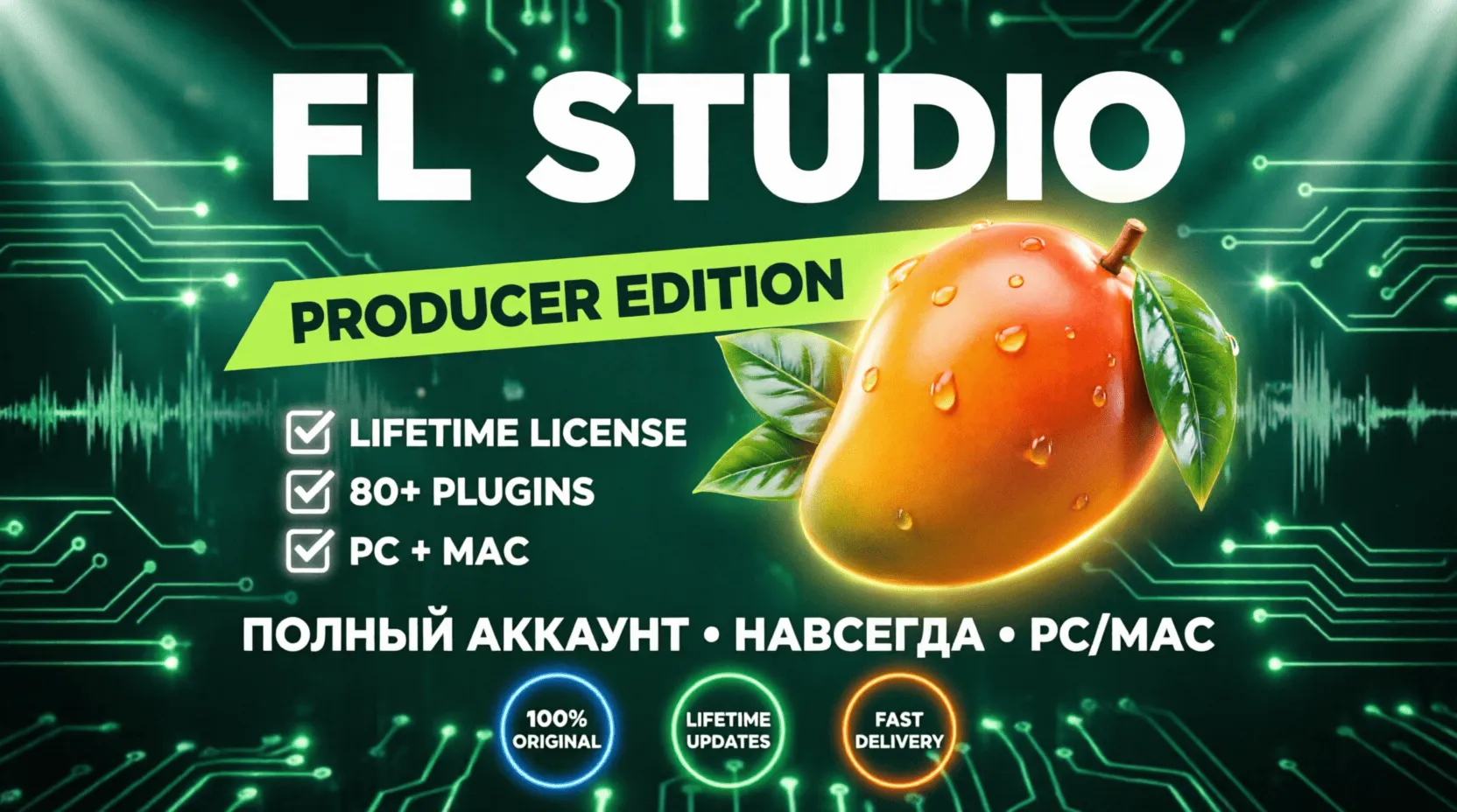 FL STUDIO PRODUCER EDITION — ПОЛНЫЙ АККАУНТ С ПОЖИЗНЕННОЙ ЛИЦЕНЗИЕЙ (PC + MAC)