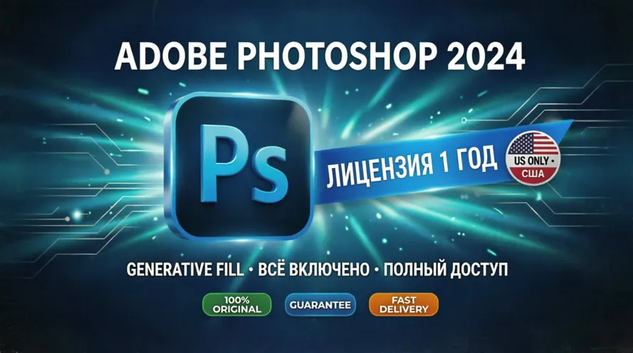 Adobe Photoshop 2024 | Лицензия 1 год | США (US Only)