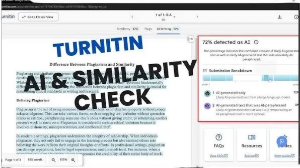 Отчет Turnitin о проверке на ИИ и плагиат — только одна проверка
