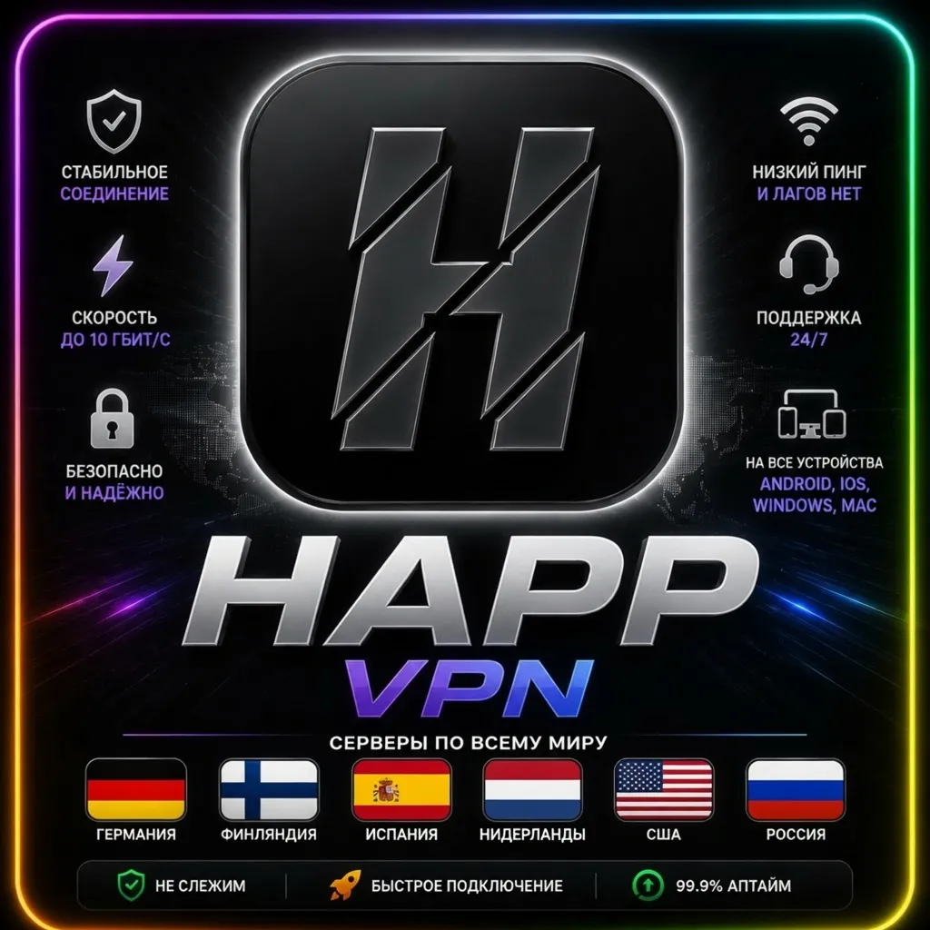 Progrise  для Happ. ГАРАНТИЯ работы с любыми сервисами.