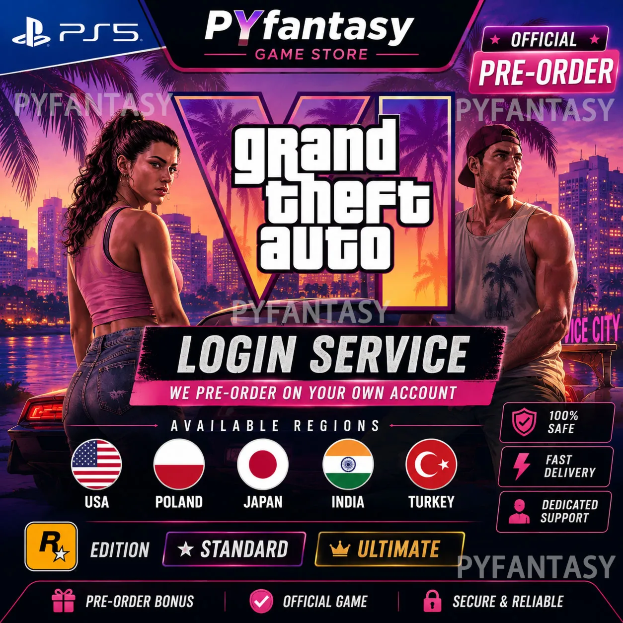 Grand Theft Auto VI (GTA 6) PS5 Pre-Order Standard/Ultimate