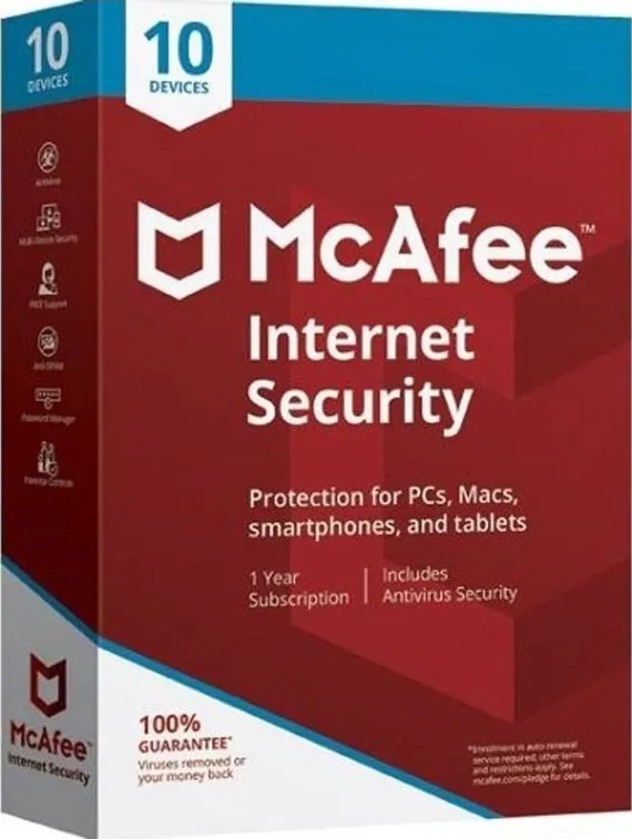 McAfee Internet Security | 10 ПК | 1 год | Ссылка для скачивания | Только для Windows