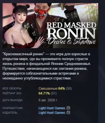 Red Masked Ronin: Desires and Shadows АВТОДОСТАВКА STEAM GLOBAL МГНОВЕННО ЛИЦЕНЗИЯ