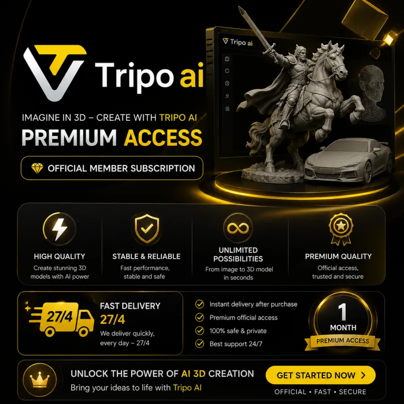 💎 TRIPO AI CREATOR | STARTER/PRO | ГЕНЕРАТОР 3D-МОДЕЛЕЙ | 1 МЕСЯЦ | МГНОВЕННАЯ ДОСТА