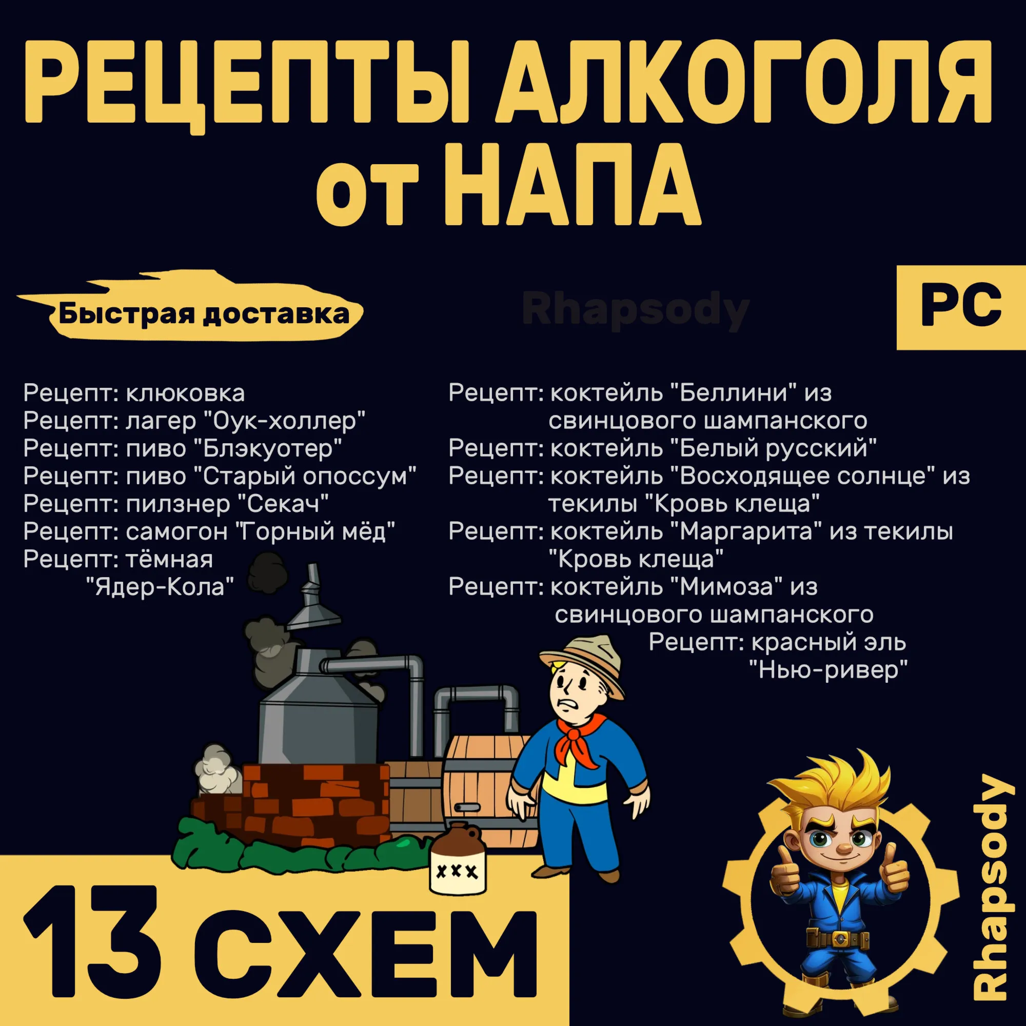 РЕЦЕПТЫ АЛКОГОЛЯ от НАПА | 13 схем Полный комплект | рецепт тёмная "Ядер-Кола"