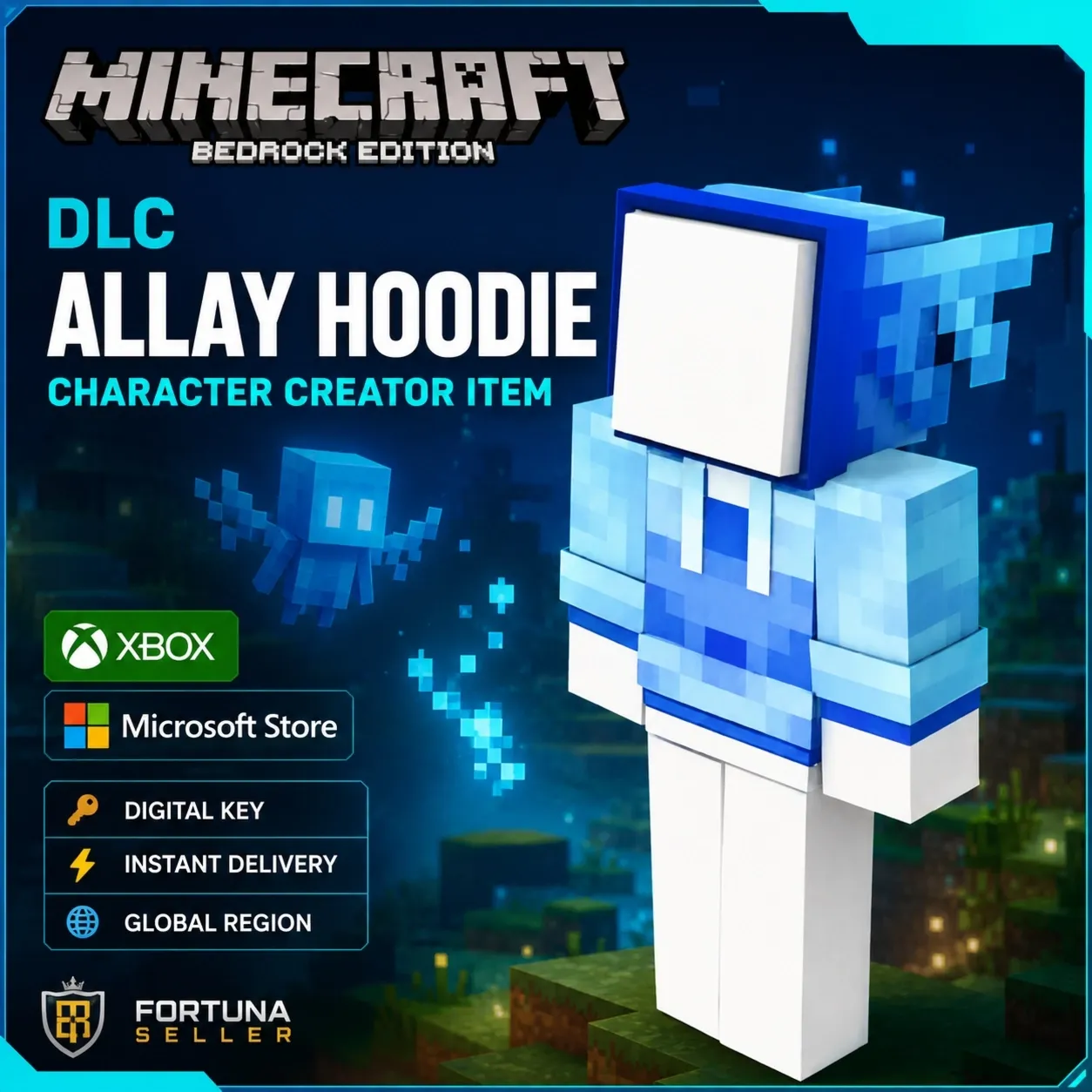 🔥 🔑 🌐 Minecraft: Allay Hoodie (PC, XBOX, DLC)