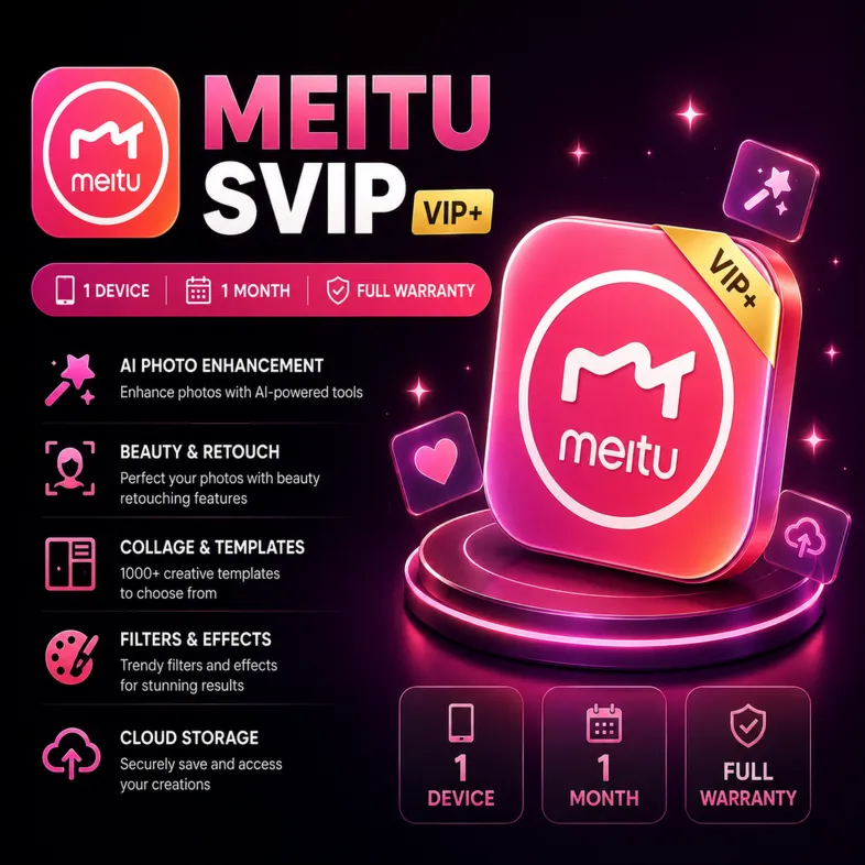 Meitu SVIP (VIP+) | 1 устройство | 1 месяц | Полная гарантия