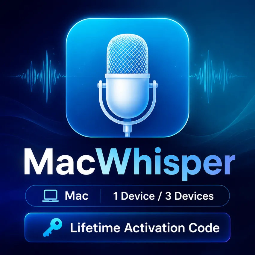 MacWhisper | Mac | 1 устройство / 3 устройства | Код бессрочной активации