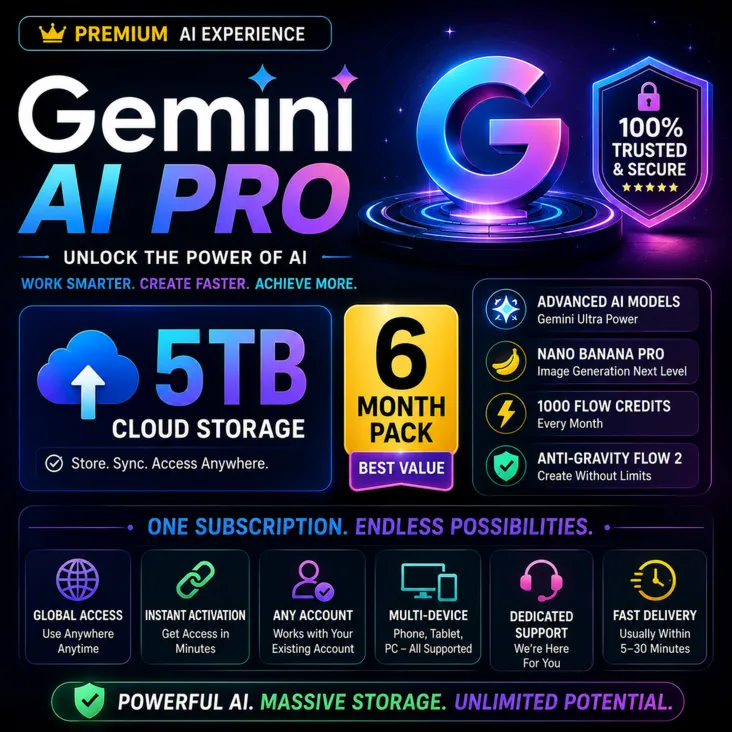 Google AI Gemini Pro (6 месяцев) | Облачное хранилище 5 ТБ | Ссылка для активации Ge - irongamers.ru