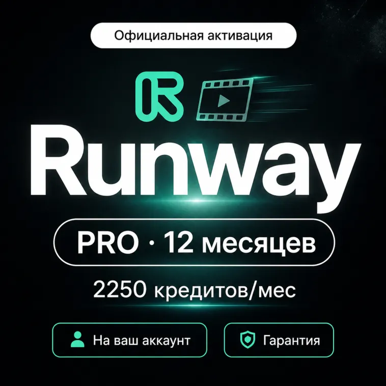 Runway ML PRO 12M | 2250 кредитов/мес | НА ВАШ АККАУНТ | ГАРАНТИЯ