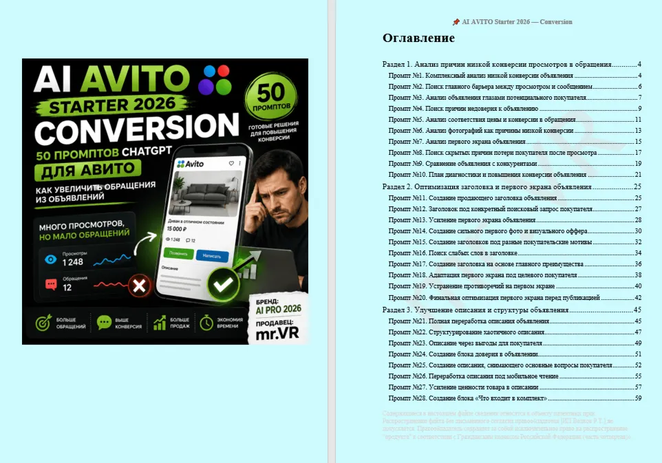 50 промптов ChatGPT для Авитo — как увеличить обращения из объявлений