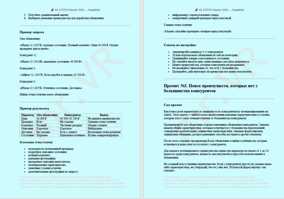 50 промптов ChatGPT для Авитo — как выделить объявление среди конкурентов
