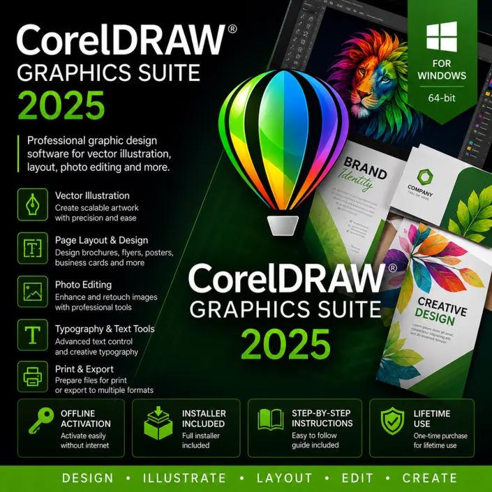 CorelDRAW Graphics Suite 2025 для Windows | Lifetime | Офлайн-активация