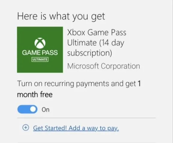 XBOX GAME PASS ULTIMATE 14 DAYS Global