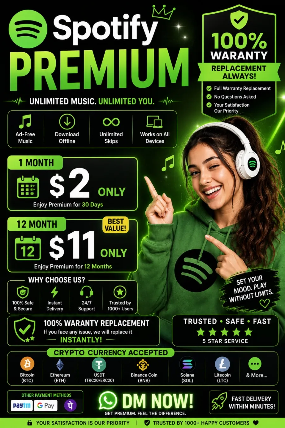 Spotify Premium 12 Months $11 | Own Account Activation