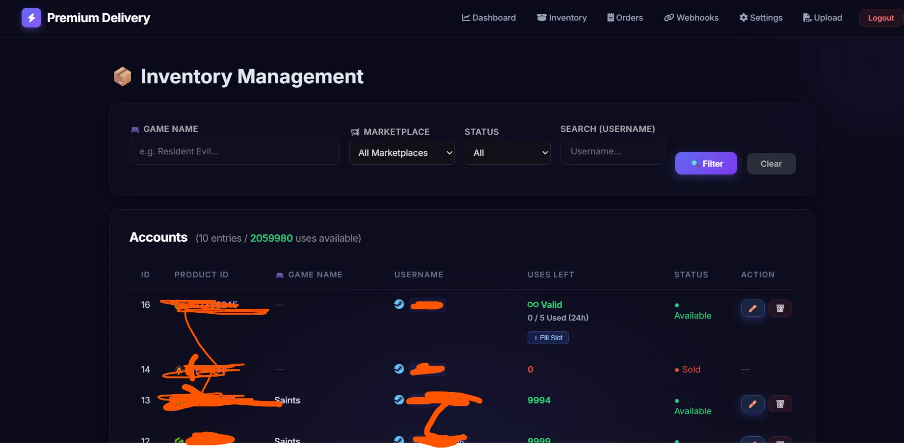 Система автовыдачи Steam (Бот для оффлайн аккаунтов)