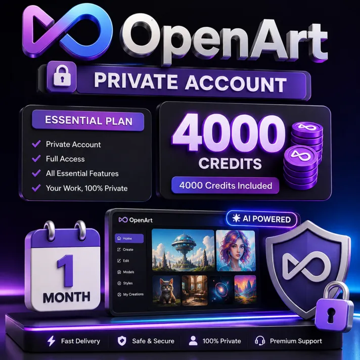 OpenArt | Личный аккаунт | Базовый план + 4000 кредитов | 1 месяц