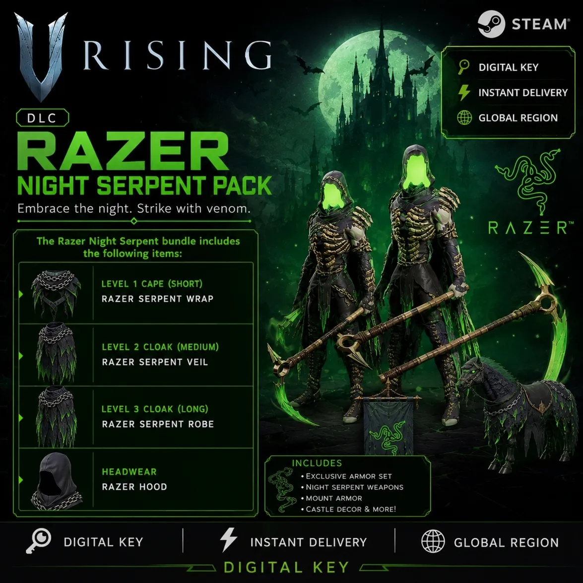 V Rising - Razer Night Serpent Pack DLC (Steam) GLOBAL