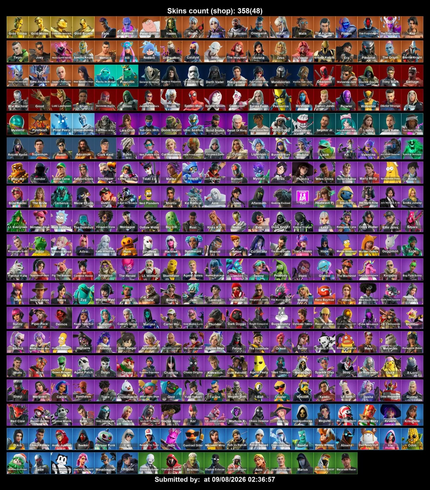 Мгновенный доступ • FN (все платформы) • 358 skins • 4300 VB • Полный доступ