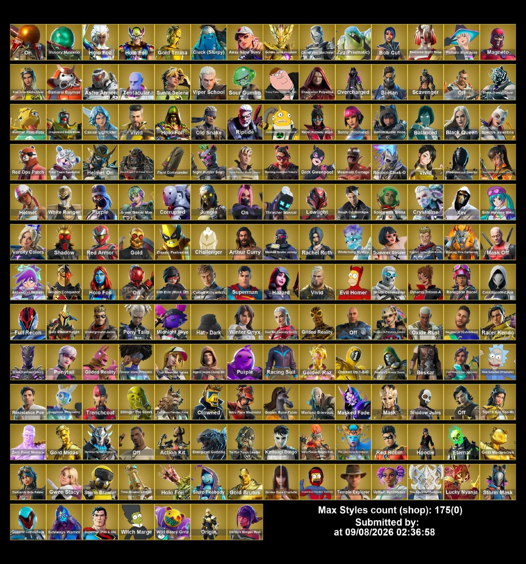 Мгновенный доступ • FN (все платформы) • 358 skins • 4300 VB • Полный доступ