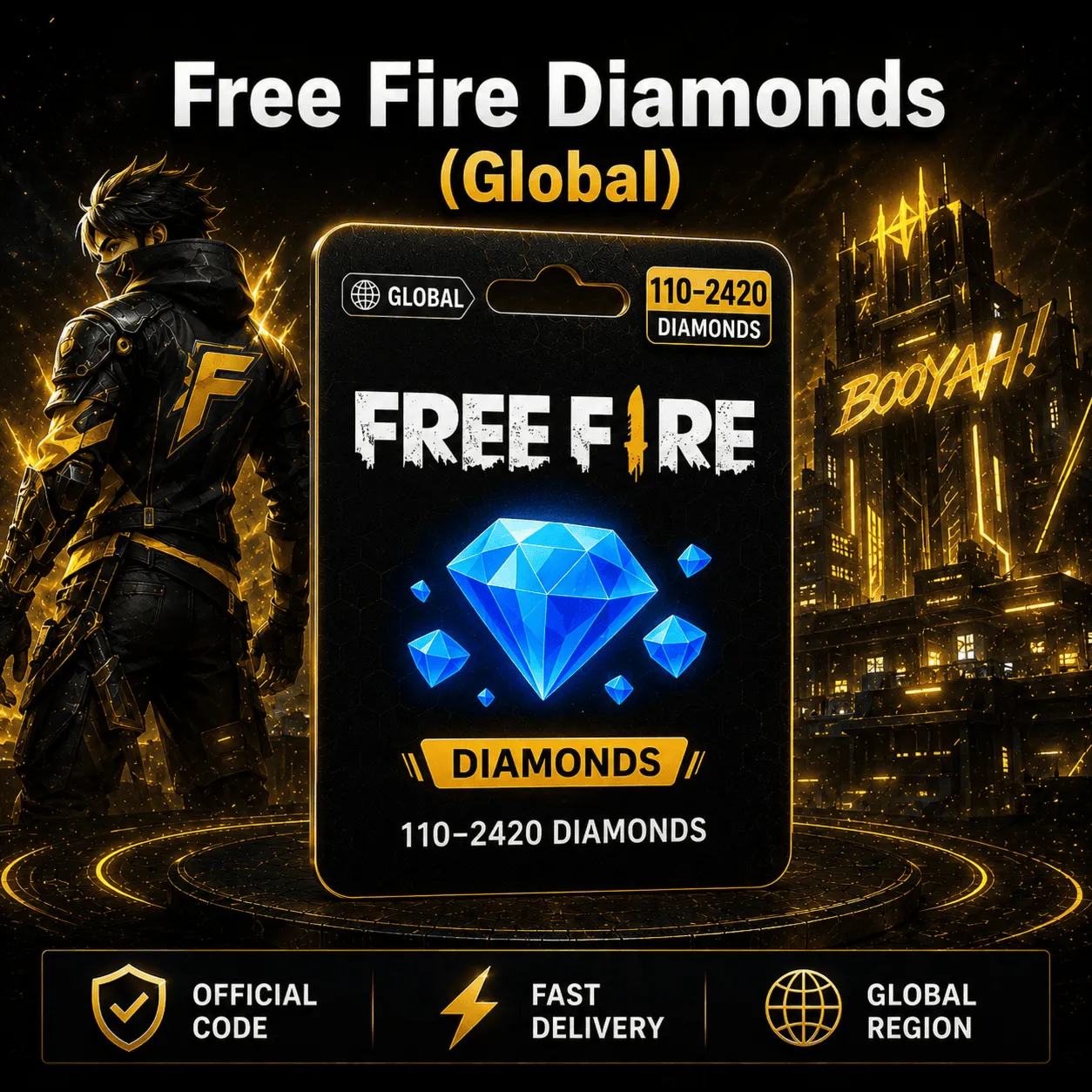 Free Fire | 110 + 2420 Алмазов | Код пополнения (Все регионы)