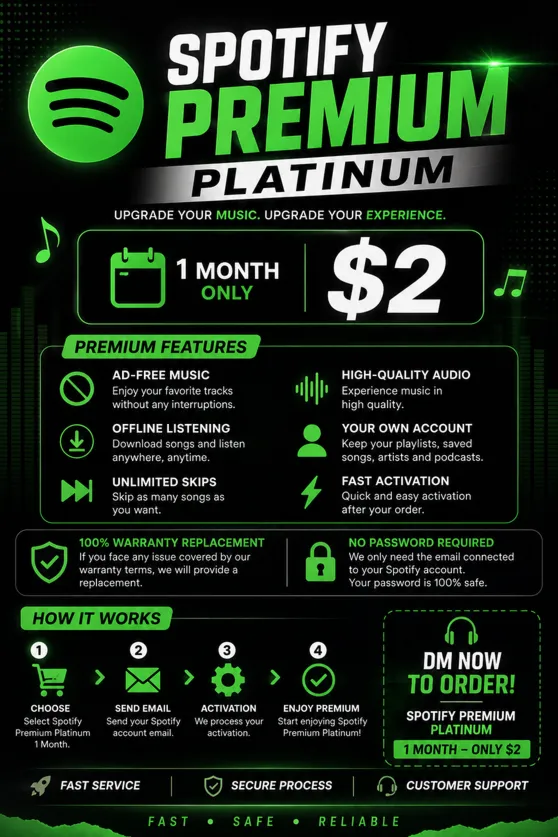Spotify Premium Platinum — 1 месяц | Активация собственного аккаунта