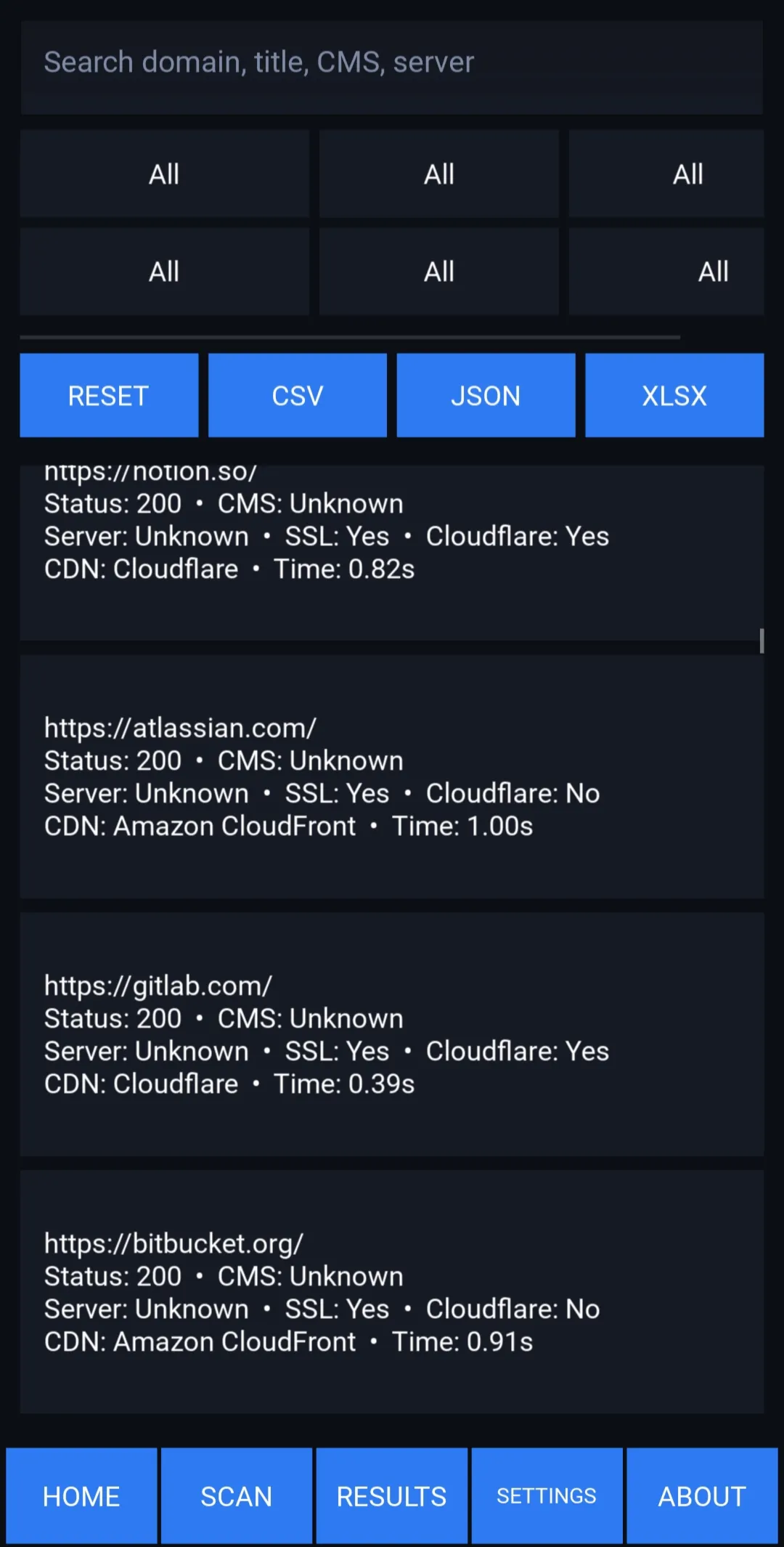 Website Inspector Mobile для Android — сканер сайтов, определение CMS, сервера, CDN,