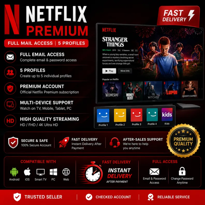 📺 Netflix Premium | Полный доступ к почте | 5 профилей | Быстрая доставка ⚡ 