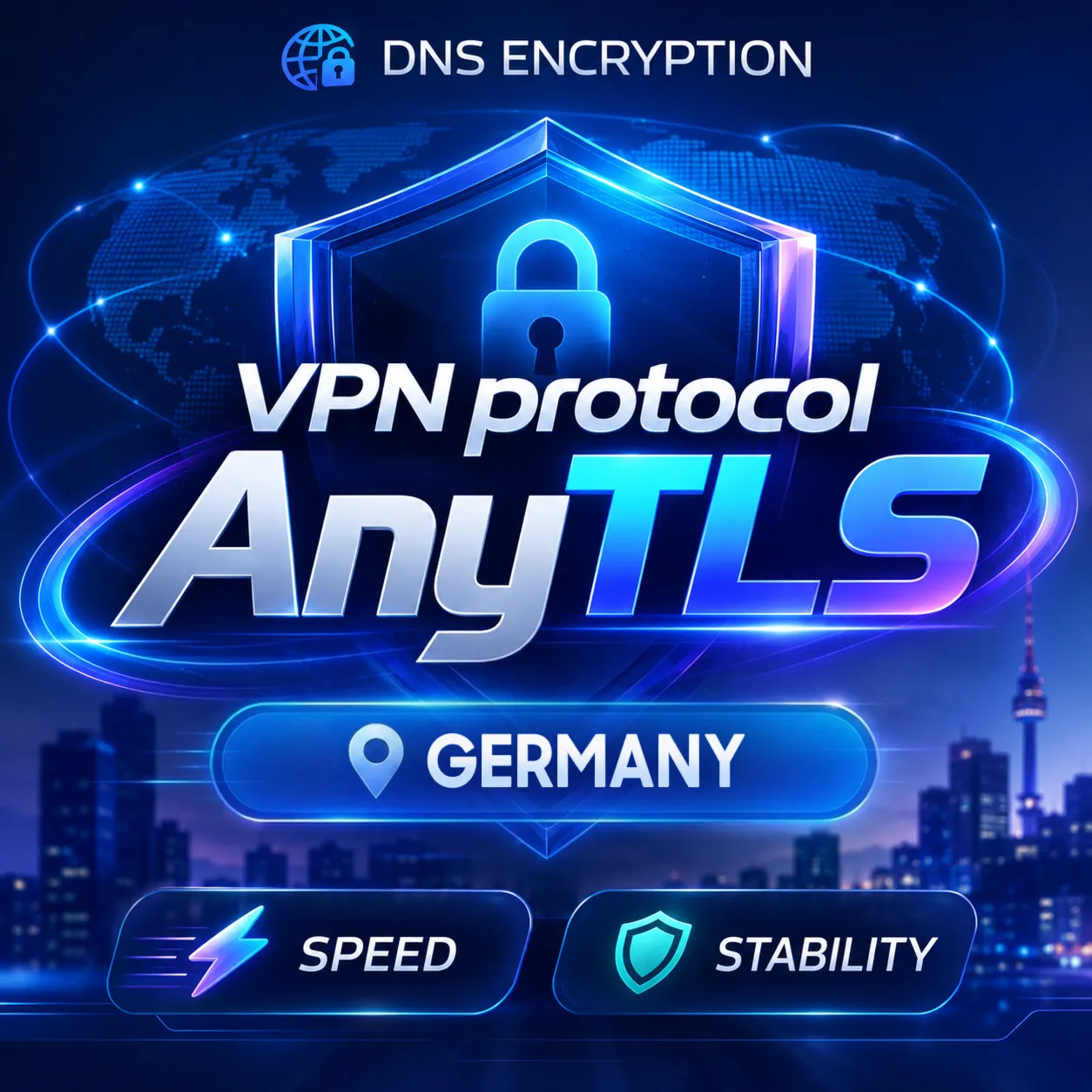  Германия 🌍 (протокол AnyTLS) · 1-6m · DNS DoH⚡ 