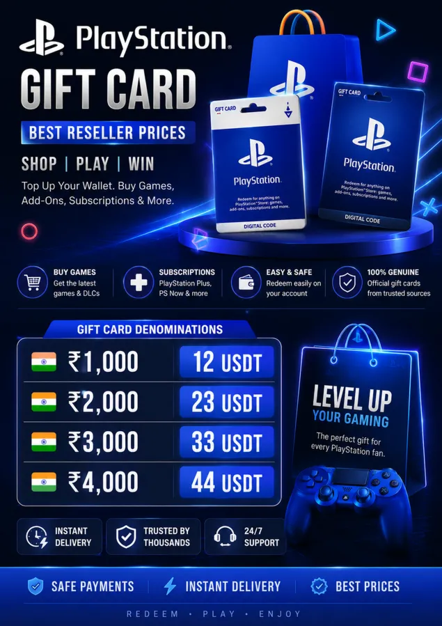 PlayStation Gift Card – ₹1,000 / ₹2,000 / ₹3,000 / ₹4,000