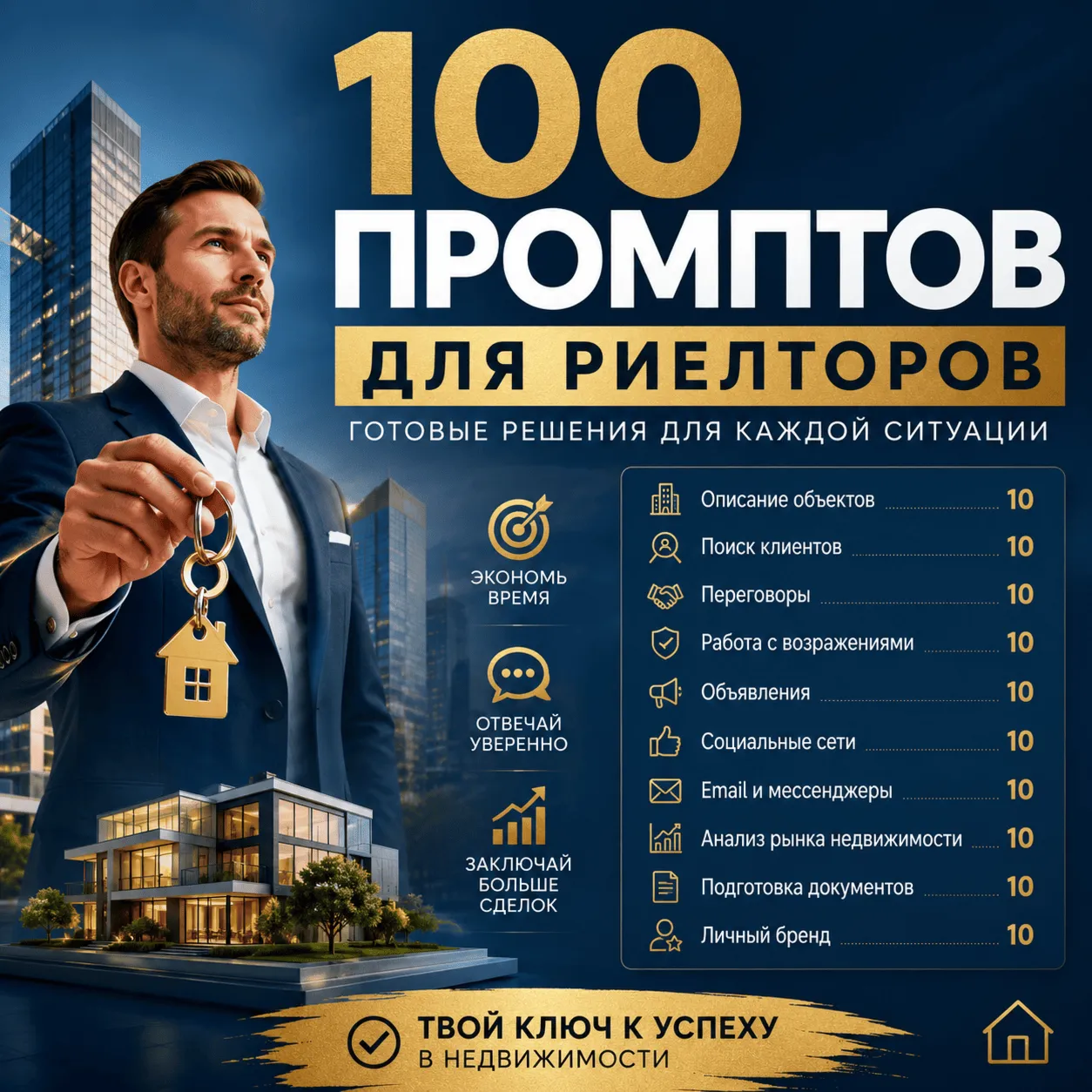 100 промптов ChatGPT для риэлторов — AI Realtor Pro 2026: клиенты, продажи