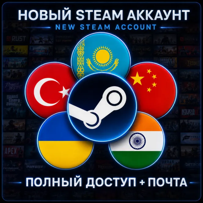 🔥 STEAM аккаунт | Казахстан 🇰 🇿 Турция 🇹 🇷 Китай 🇨 🇳 Украина 🇺 🇦 Индия 🇮 🇳 |